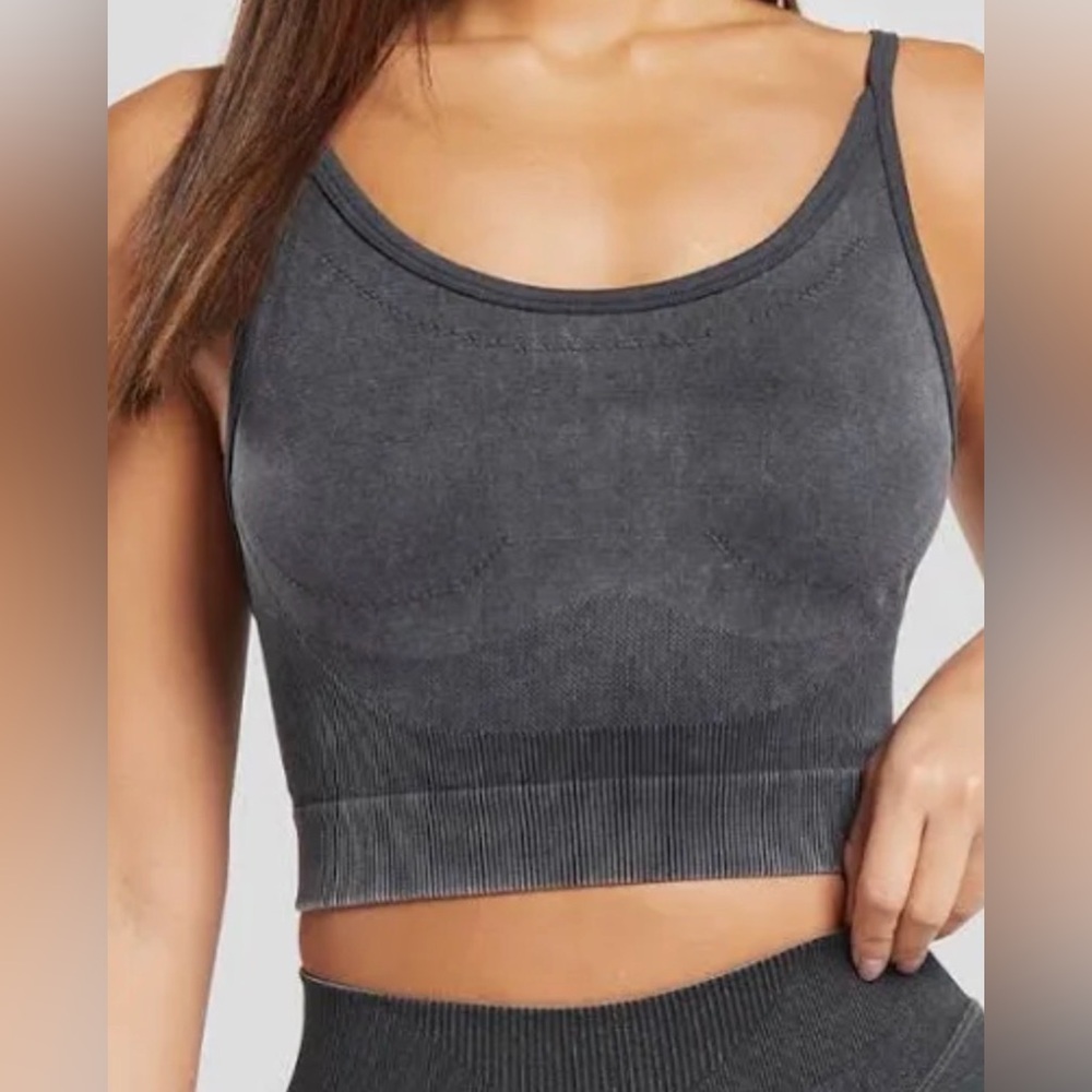 Gymshark Charcoal sweat seamless midi tank
